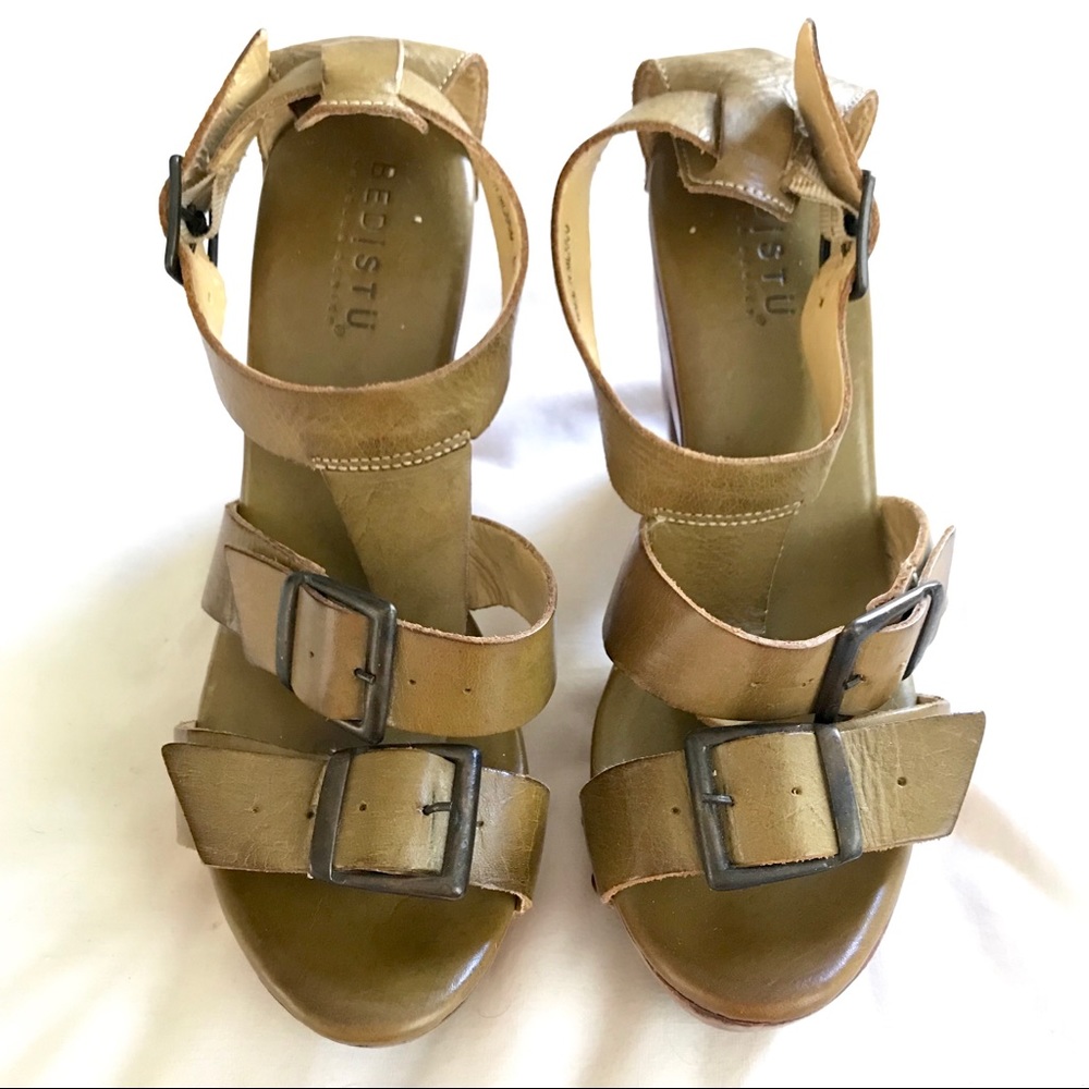 BEDSTU Genuine Leather Wooden Heels. SZ 9, NEW! - Picture 2 of 8